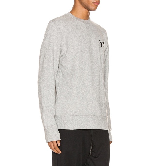 Y-3 YOHJI YAMAMOTO Classic Crewneck Sz M In Medium Grey Heather - Picture 2 of 10